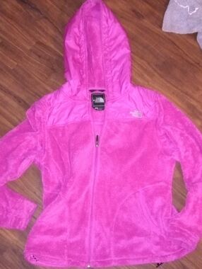 The North Face Women's Bright Pink Hooded Fleece Jacket